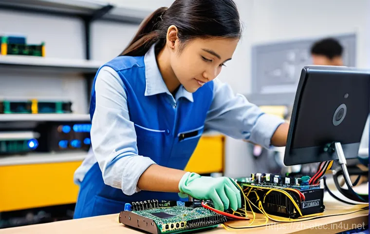 전자기술사와 직무 관련 최신 기술 학습 - **Prompt:** A focused electronic engineer, mid-career, with a determined expression, either male or ... 전자기술사와 직무 관련 최신 기술 학습 - **Prompt:** A focused electronic engineer, mid-career, with a determined expression, either male or ...