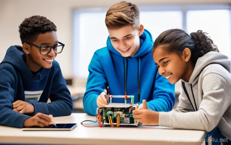 전자기술사 실기 준비 스케줄 - **Prompt:** A cheerful teenage girl, dressed in a casual t-shirt and jeans, is engrossed in solderin...