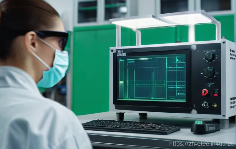 전자기술사 관련 실험실 안전 가이드 - 00V," indicating that the power has been verified as off before the connection is made. The backgrou...