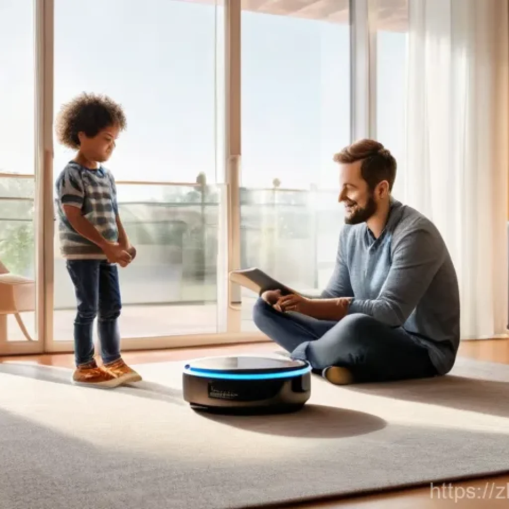 전자기술사와 디지털 변혁과 기술의 역할 - **Prompt 1: Intelligent Home Comfort and Family Life**
"A cozy, brightly lit modern living room,...