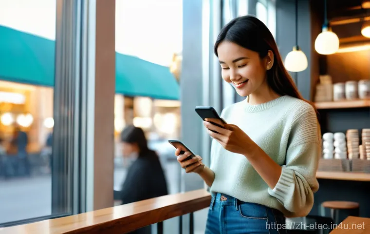 전자기술사와 통신공학 응용 사례 - **AI-Powered Smartphone Photography**
A young woman in her mid-twenties, dressed in a stylish ye...