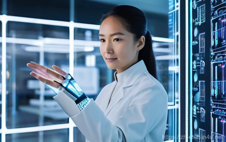 전자기술사와 최신 기술 사례 연구 - **AI-Driven Chip Design and Optimization:**
    A highly advanced, ultra-modern cleanroom laboratory...