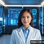 전자기술사 자격증 취득 후 경력 개발 전략 - **Prompt:** A young, determined female AI engineer (around 20-30 years old) is standing confidently ...