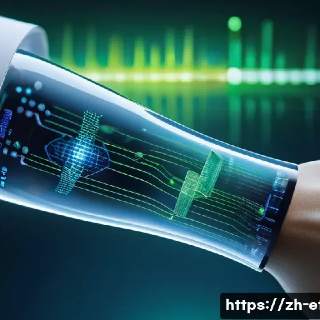 전자기술사와 관련된 신소재 기술 활용 - A futuristic electronic laboratory scene showcasing flexible electronic devices with nanomaterial co...