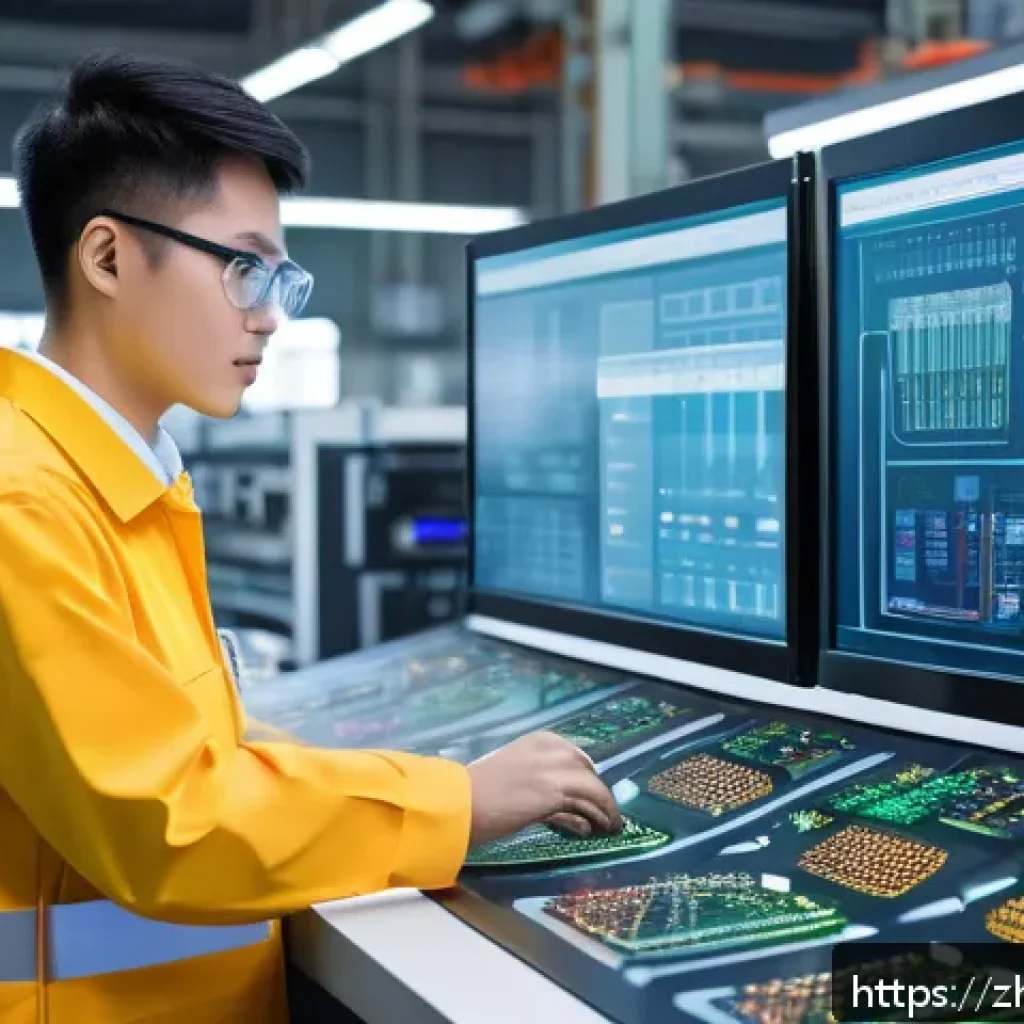 전자기술사와 관련된 산업별 시장 동향 - A modern electronics engineer in a high-tech smart factory environment, wearing professional attire ...