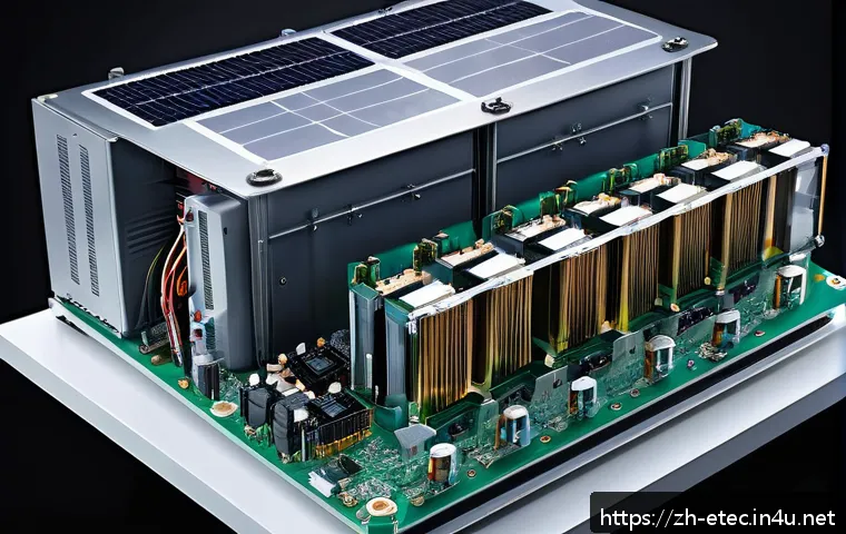 전자기술사와 전력 변환 시스템 설계 - A highly detailed technical illustration of a modern power conversion system for renewable energy ap...
